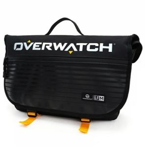 NWT! Black Nylon Loungefly OVERWATCH Logo Large Unisex Messenger Bag